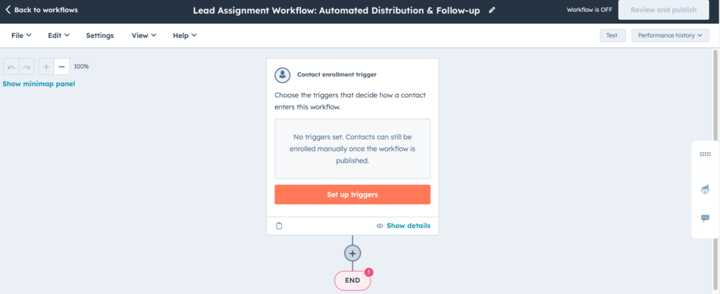 screenshot of a workflow